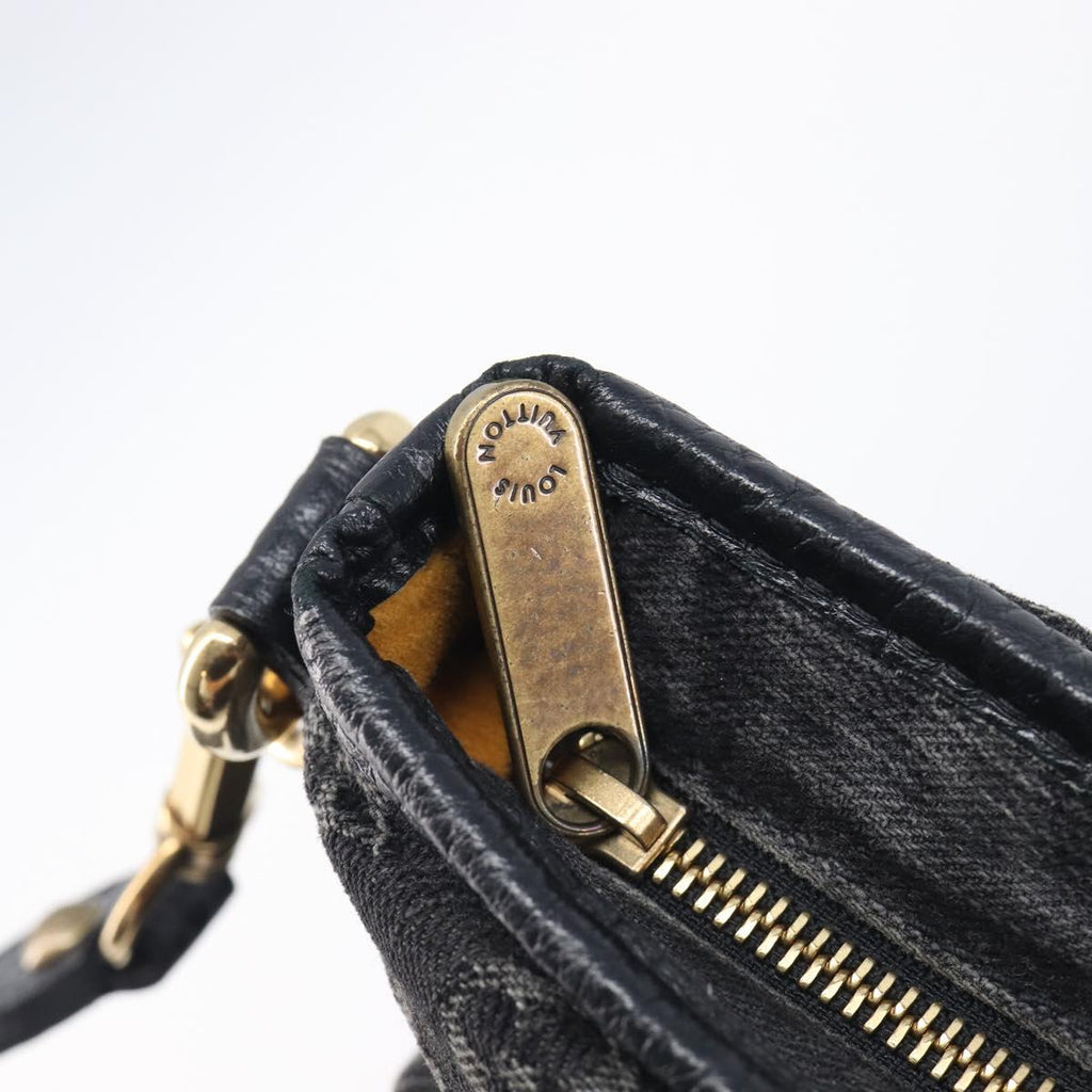 LOUIS VUITTON Monogram Denim Neo Cabby MM Hand Bag Black M95351 LV Auth ep16576A
