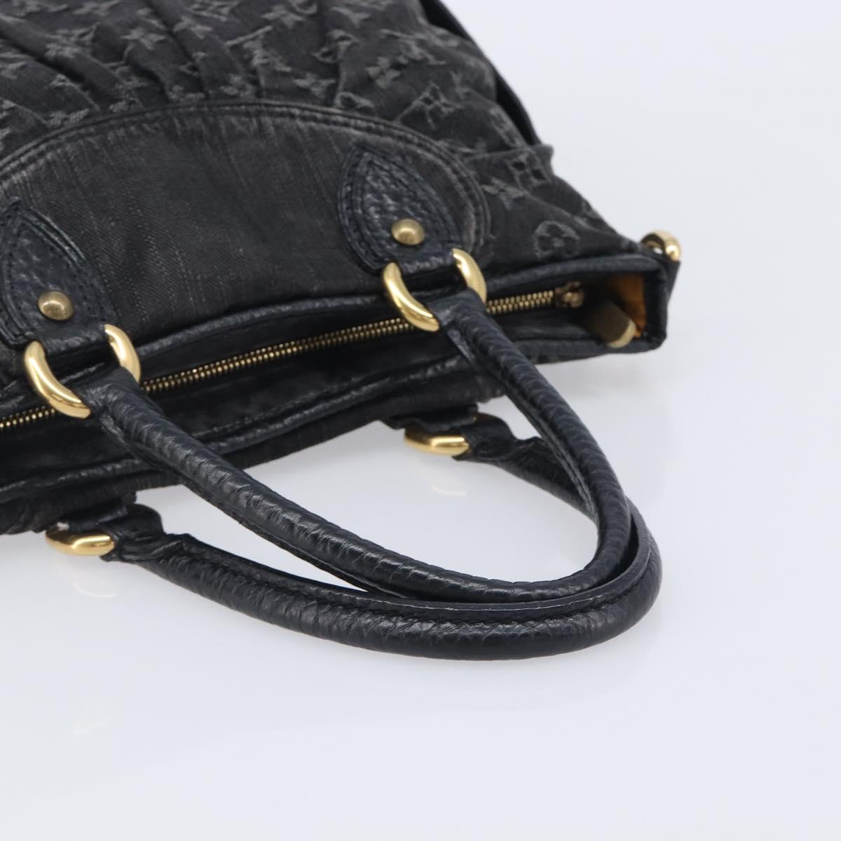 LOUIS VUITTON Monogram Denim Neo Cabby MM Hand Bag Black M95351 LV Auth ep16576A