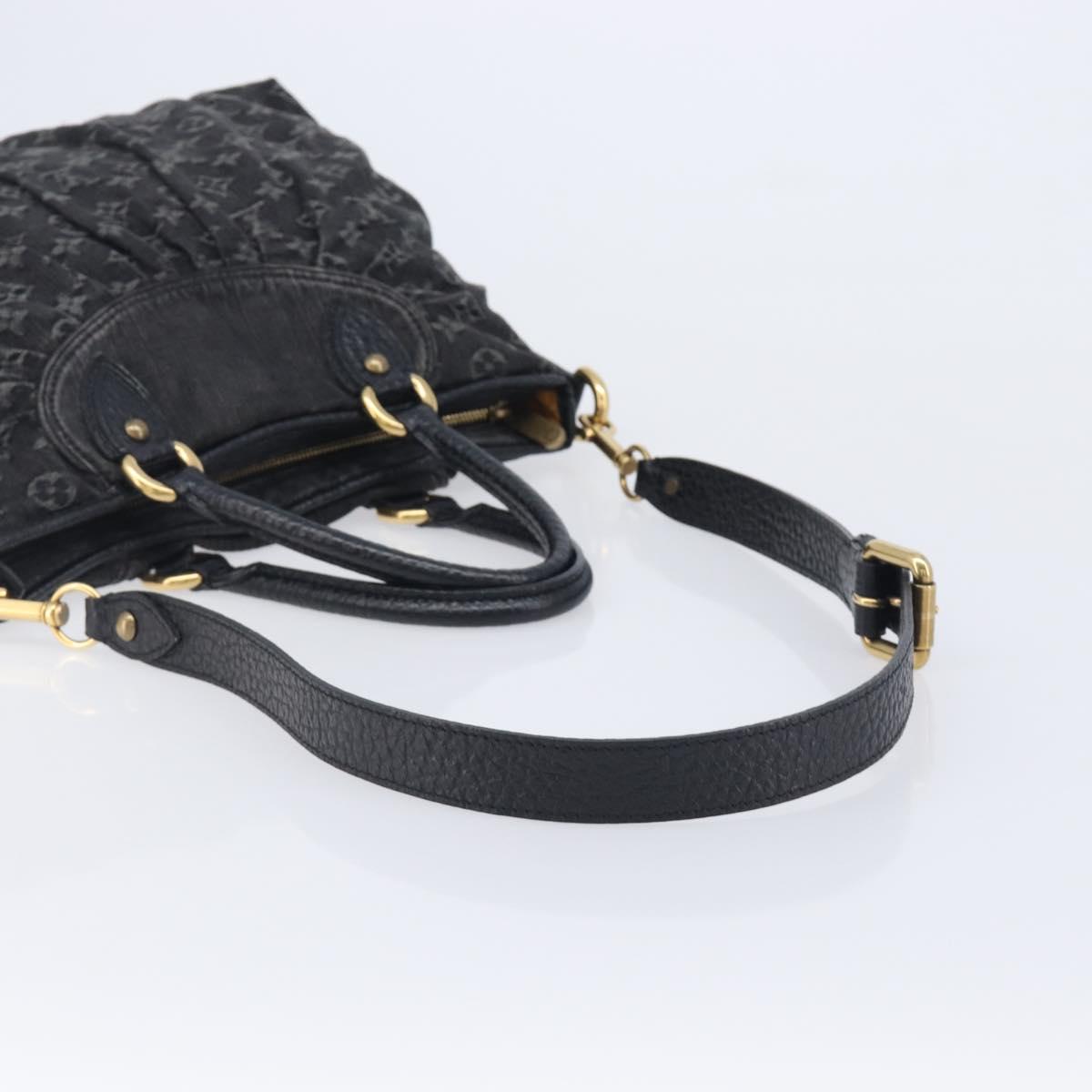 LOUIS VUITTON Monogram Denim Neo Cabby MM Hand Bag Black M95351 LV Auth ep16576A