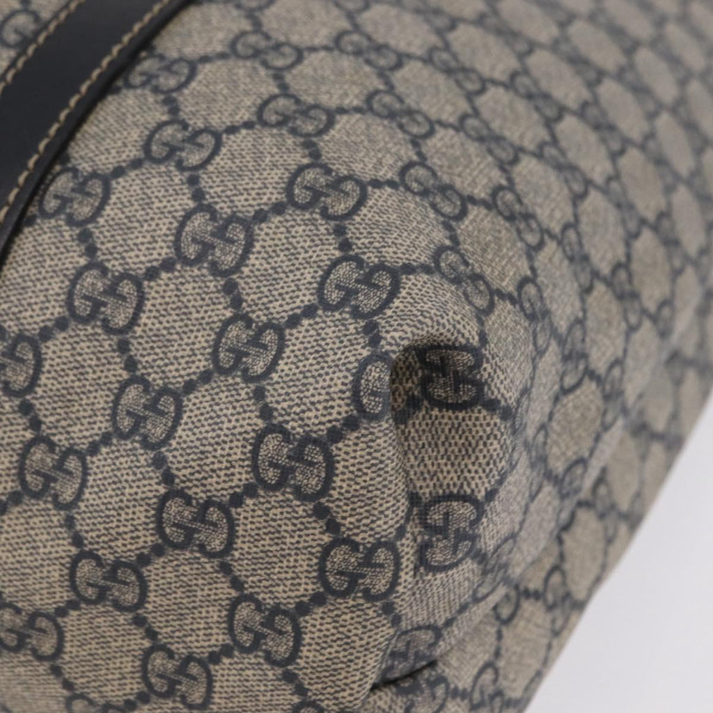 GUCCI GG Supreme Tote Bag PVC Navy Silver 223668 Auth ep16593A