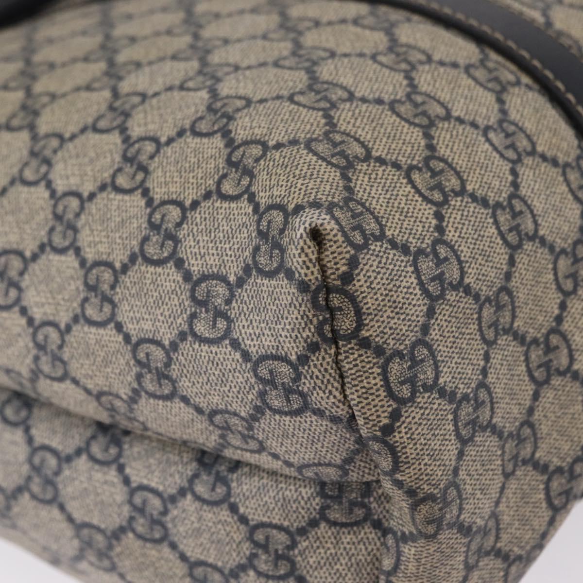 GUCCI GG Supreme Tote Bag PVC Navy Silver 223668 Auth ep16593A