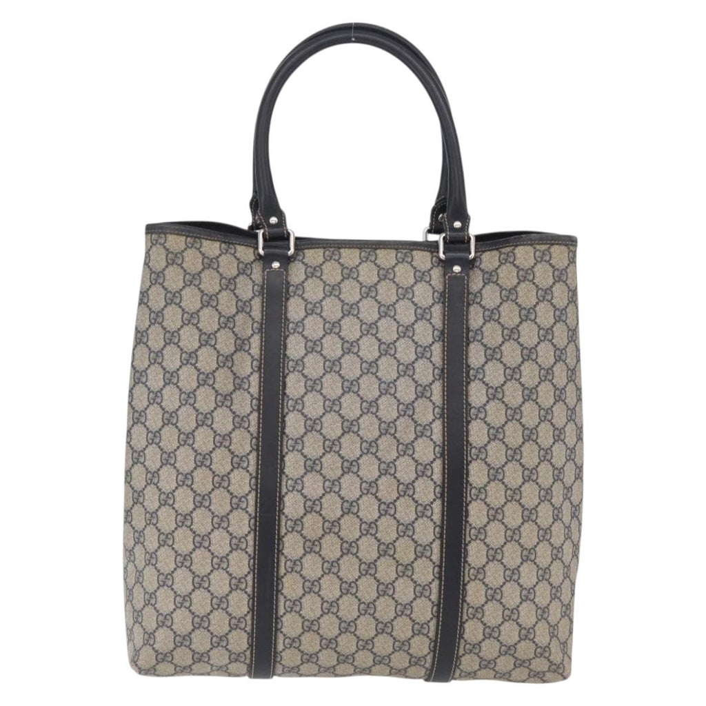 GUCCI GG Supreme Tote Bag PVC Navy Silver 223668 Auth ep16593A