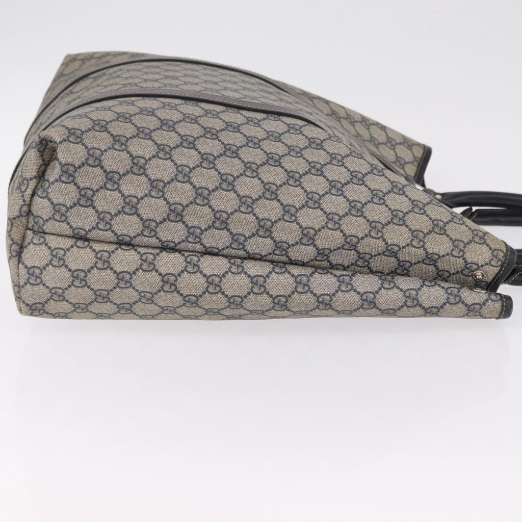 GUCCI GG Supreme Tote Bag PVC Navy Silver 223668 Auth ep16593A