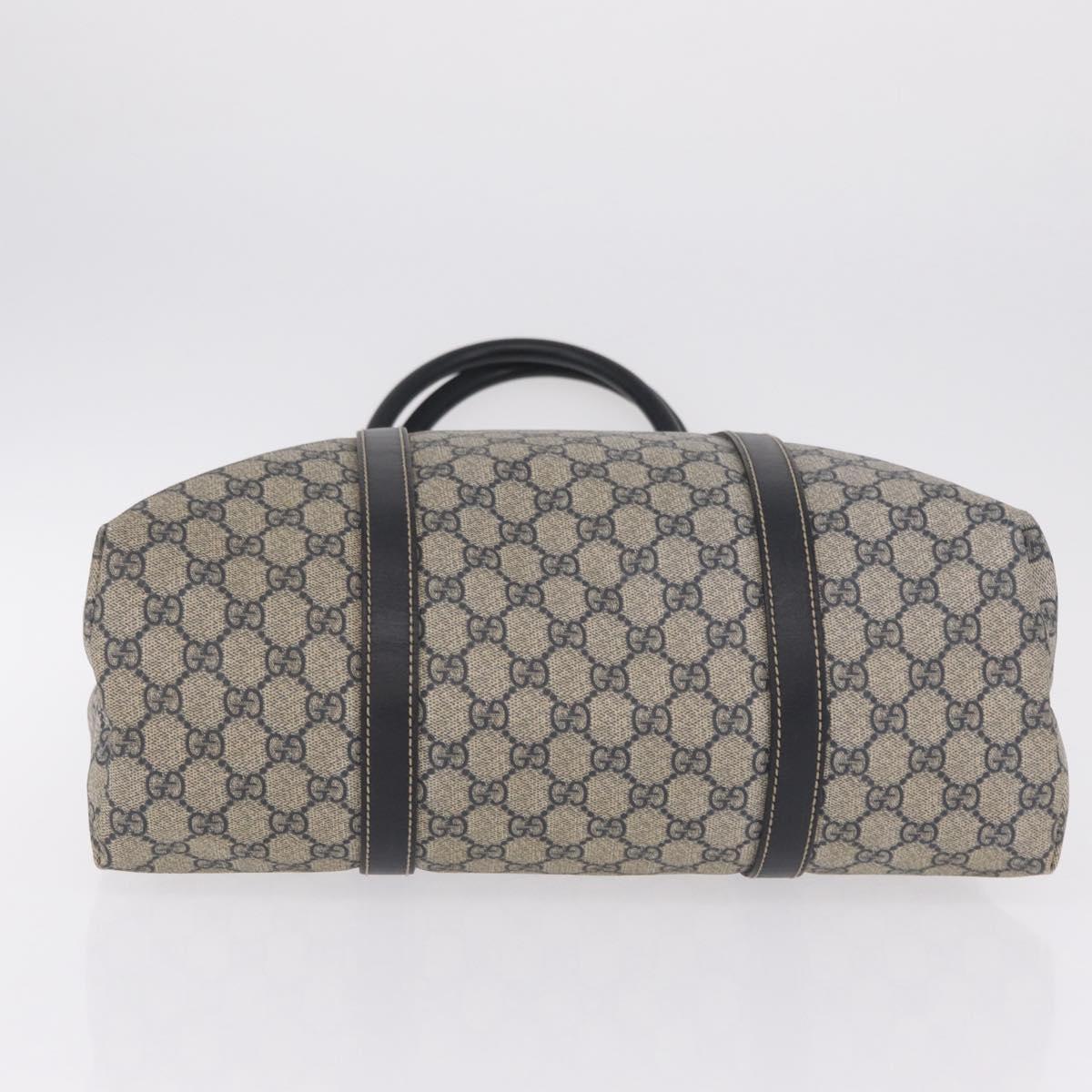 GUCCI GG Supreme Tote Bag PVC Navy Silver 223668 Auth ep16593A
