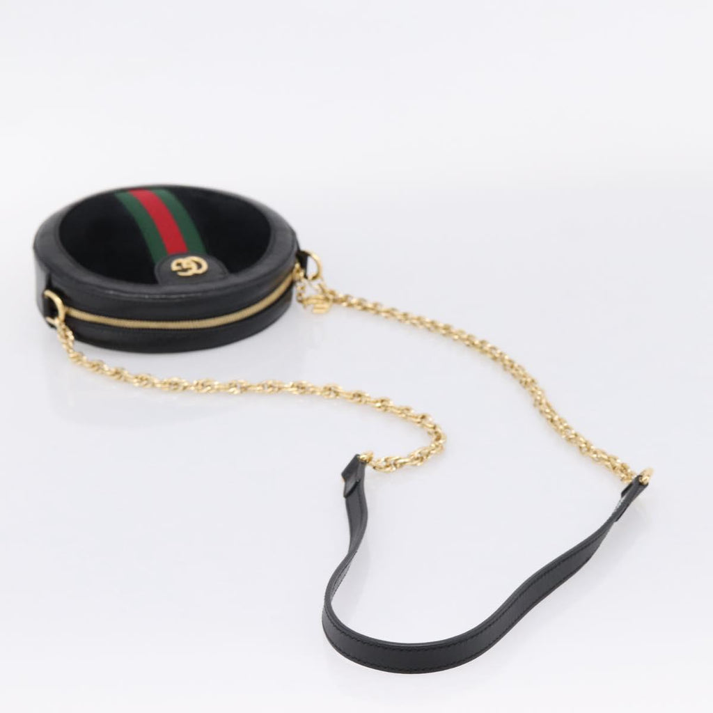 GUCCI Ophdia GG Web Sherry Line Chain Shoulder Bag Suede 550618 Auth ep16605V