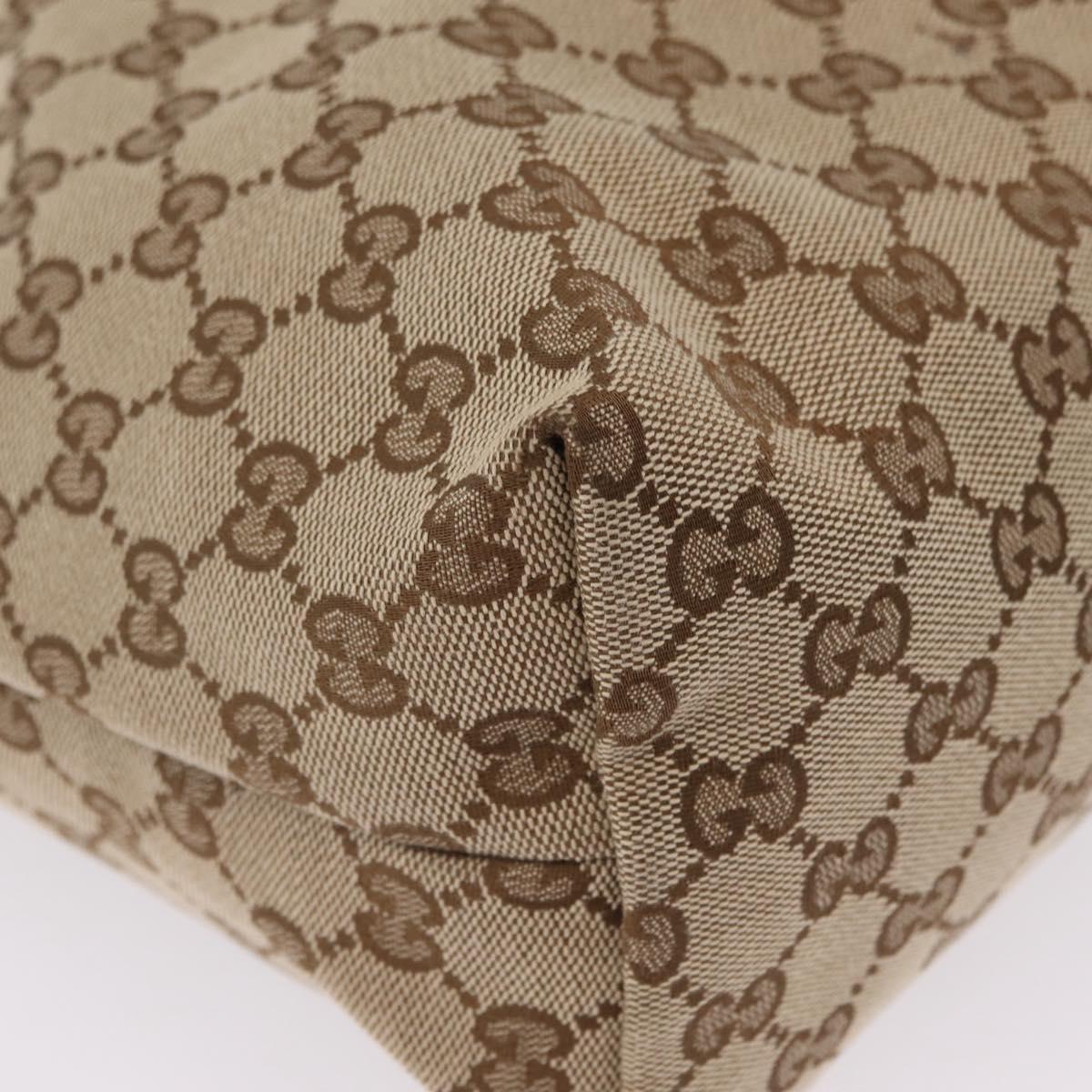 GUCCI GG Canvas Web Sherry Line Shoulder Bag Beige Silver 189751 Auth ep16629V