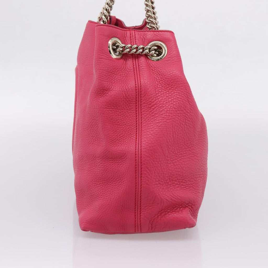 GUCCI Interlocking Soho Chain Tote Bag Leather Pink Gold 308982 Auth ep16700V