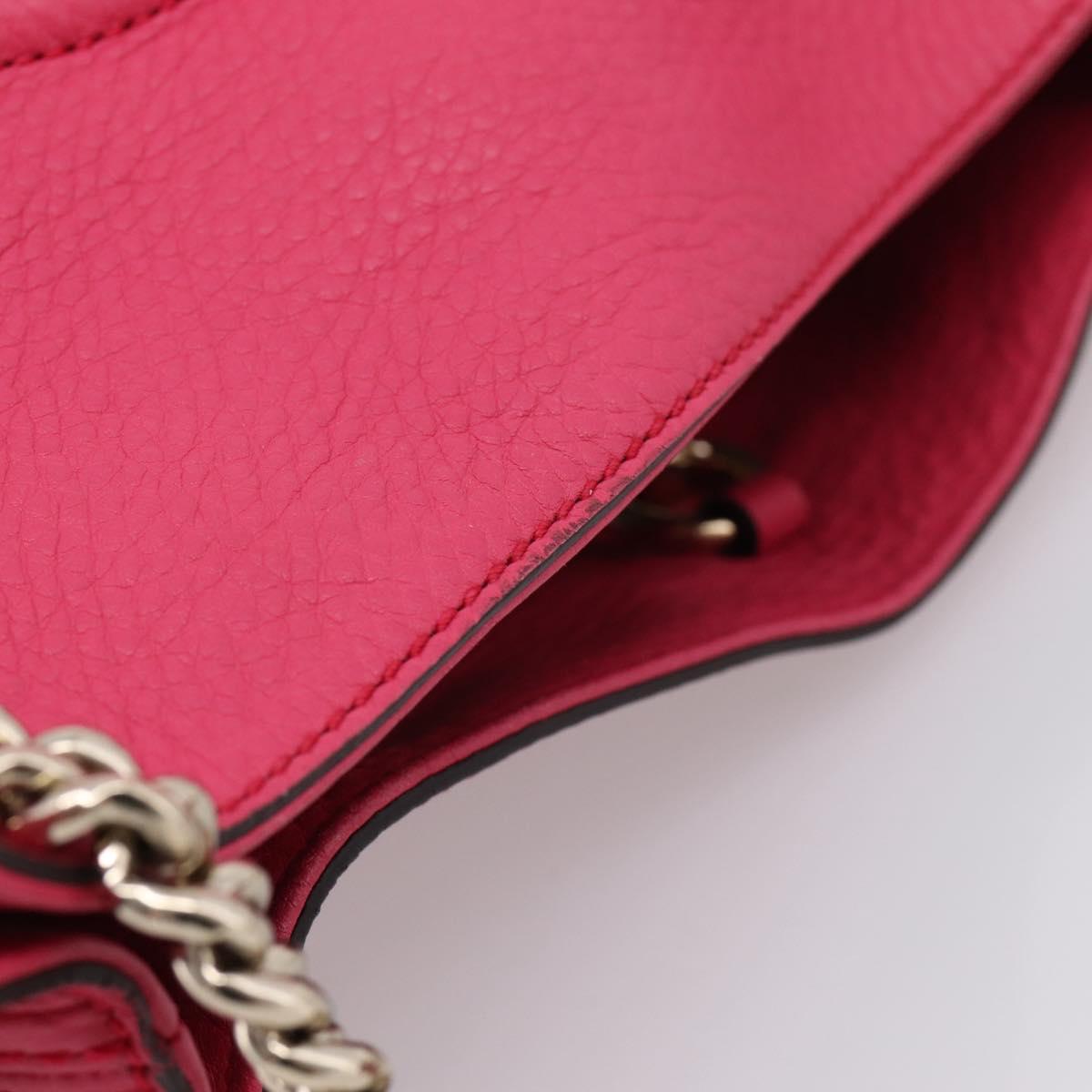 GUCCI Interlocking Soho Chain Tote Bag Leather Pink Gold 308982 Auth ep16700V
