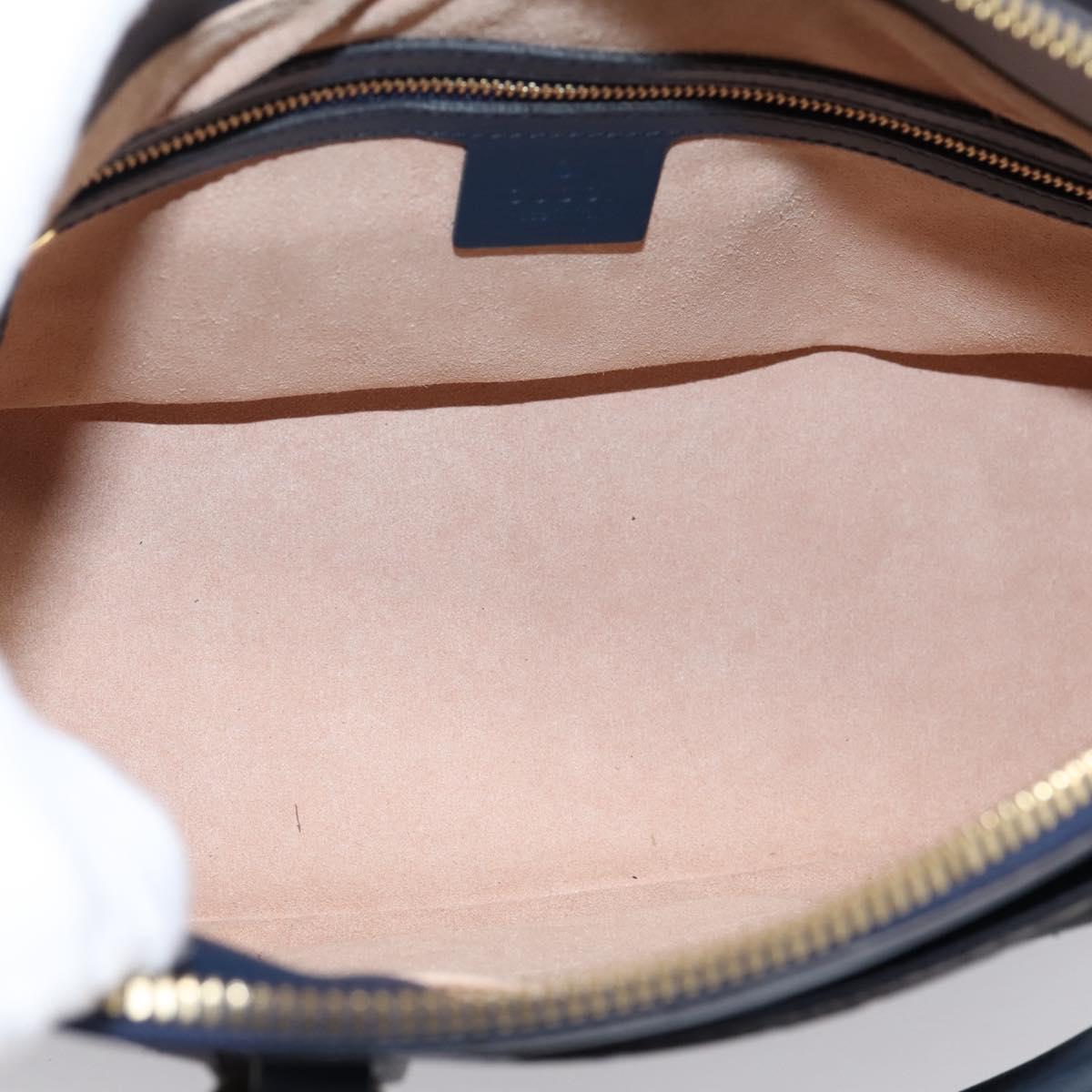GUCCI GuccissimaGG Hand Bag Leather 2way Navy Gold Tone 409534 Auth ep16714V