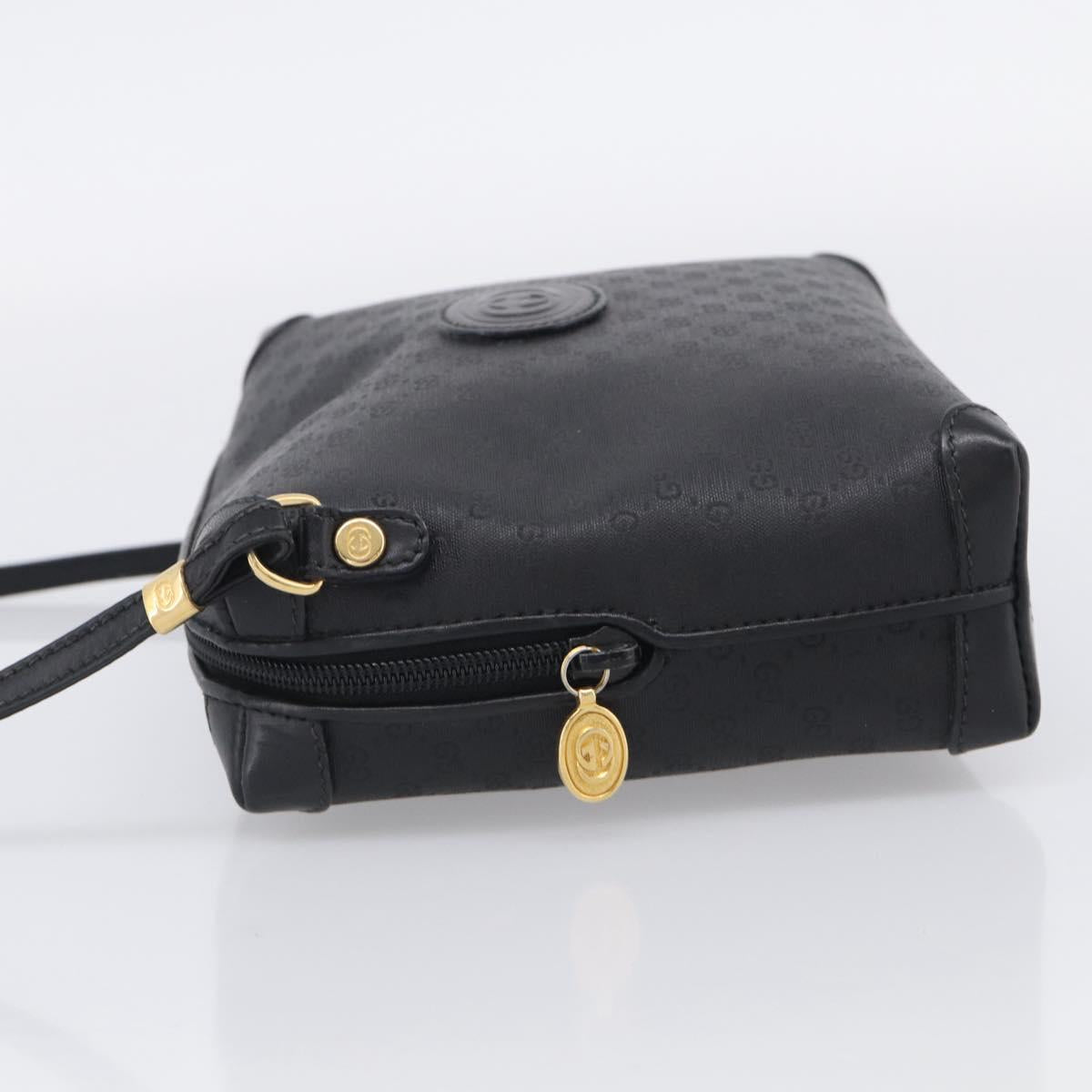 GUCCI Micro GG Shoulder Bag PVC Black Gold Tone 007 115 0093 Auth ep16791