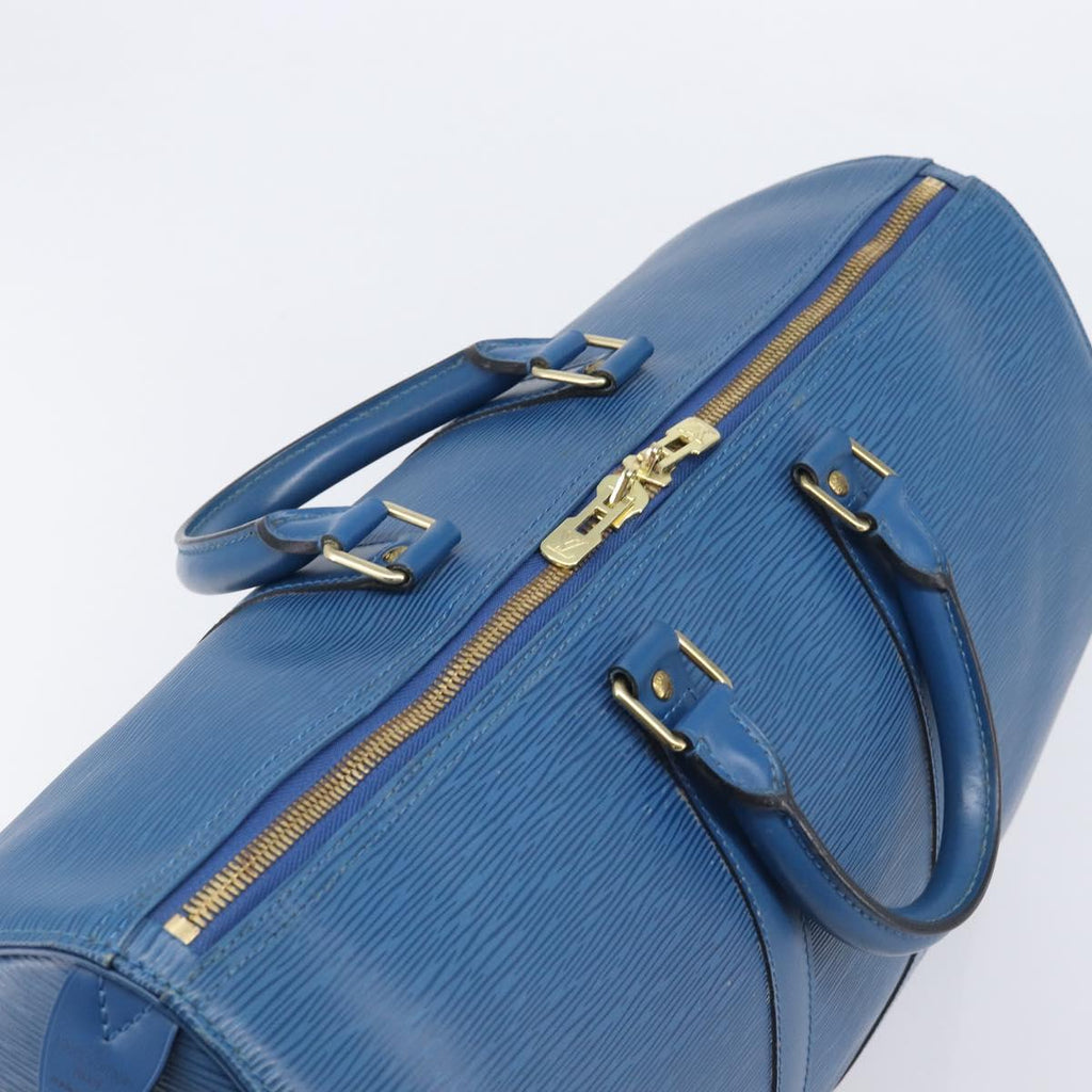 LOUIS VUITTON Epi Keepall 50 Boston Bag Blue M42965 LV Auth ep16874V