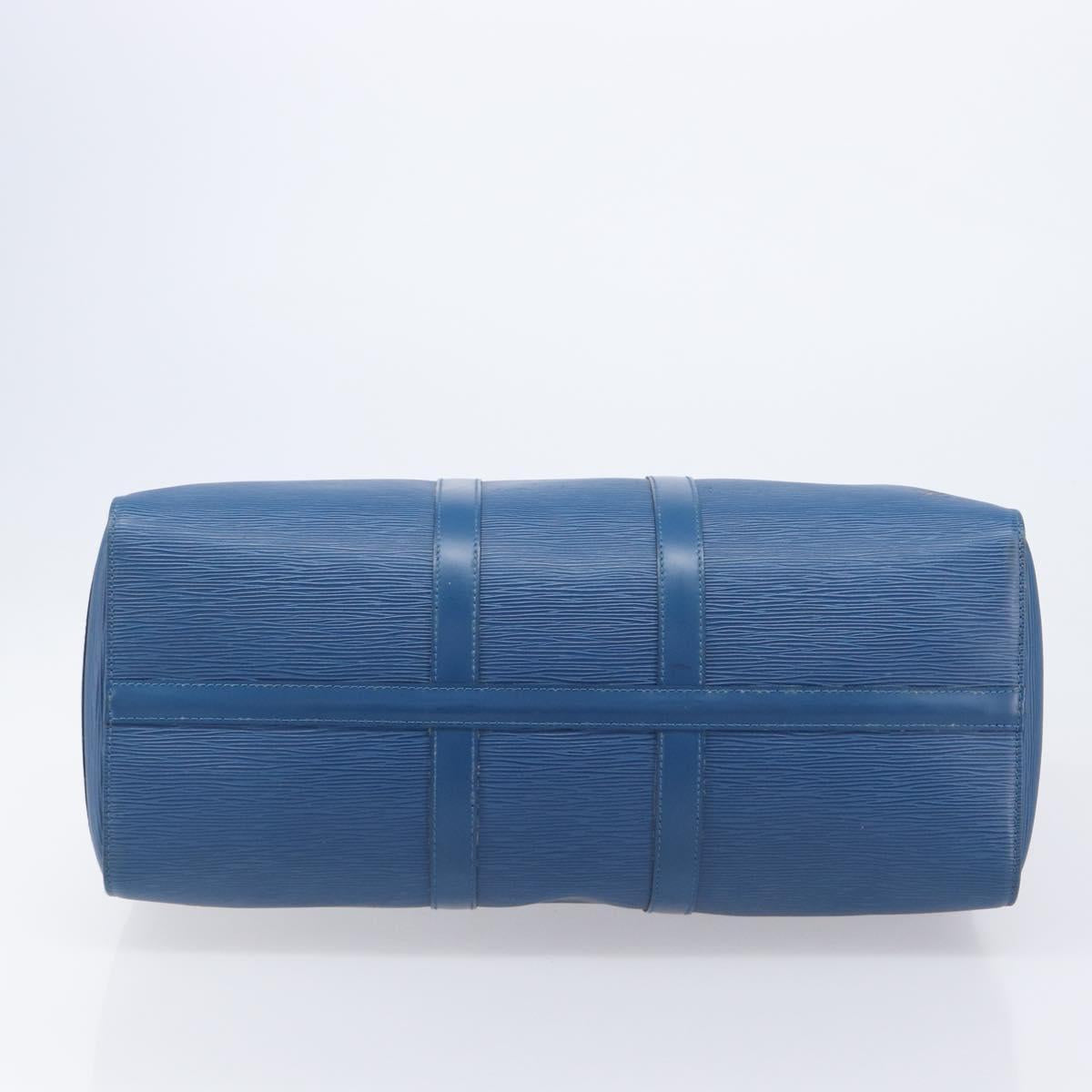 LOUIS VUITTON Epi Keepall 50 Boston Bag Blue M42965 LV Auth ep16874V