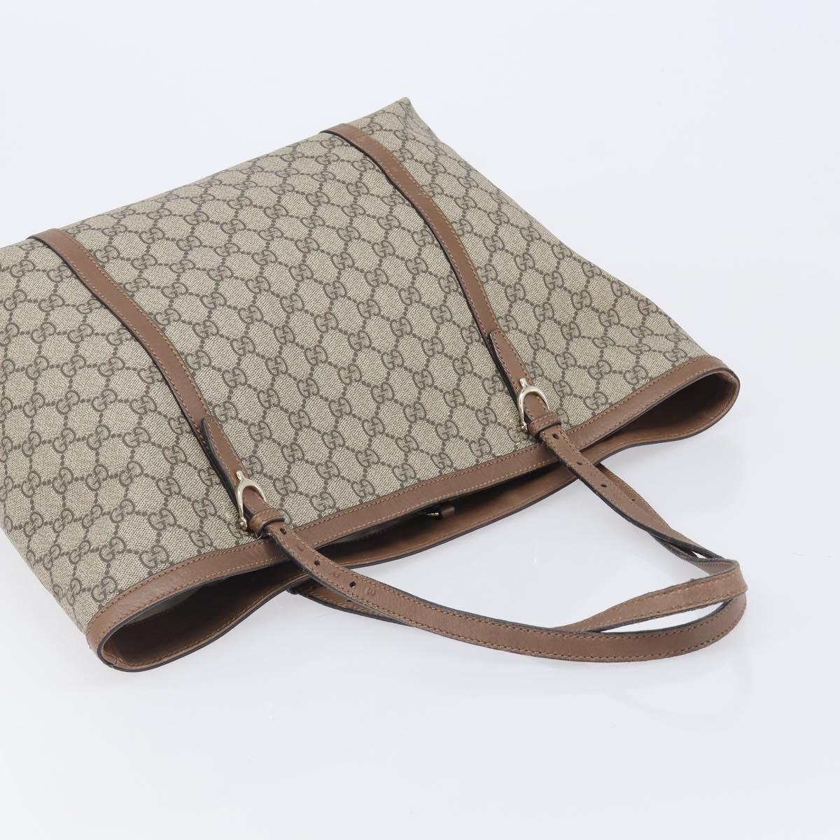 GUCCI Micro GG Supreme Tote Bag PVC Beige Gold 309613 Auth ep16905