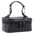 GUCCI Vanity Cosmetic Pouch Leather Black Silver 032 1956 0141 Auth ep17083