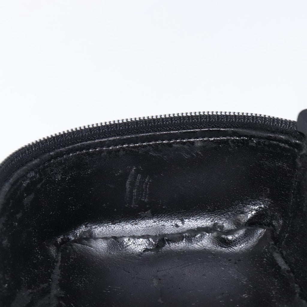 GUCCI Vanity Cosmetic Pouch Leather Black Silver 032 1956 0141 Auth ep17083