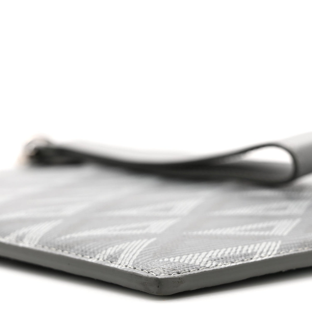 Coated Canvas CD Diamond Pouch Grey