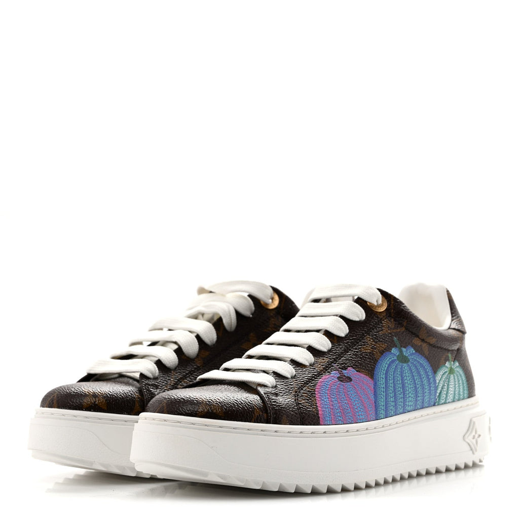 LV X YK Monogram Pumpkin Time Out Sneakers 36.5