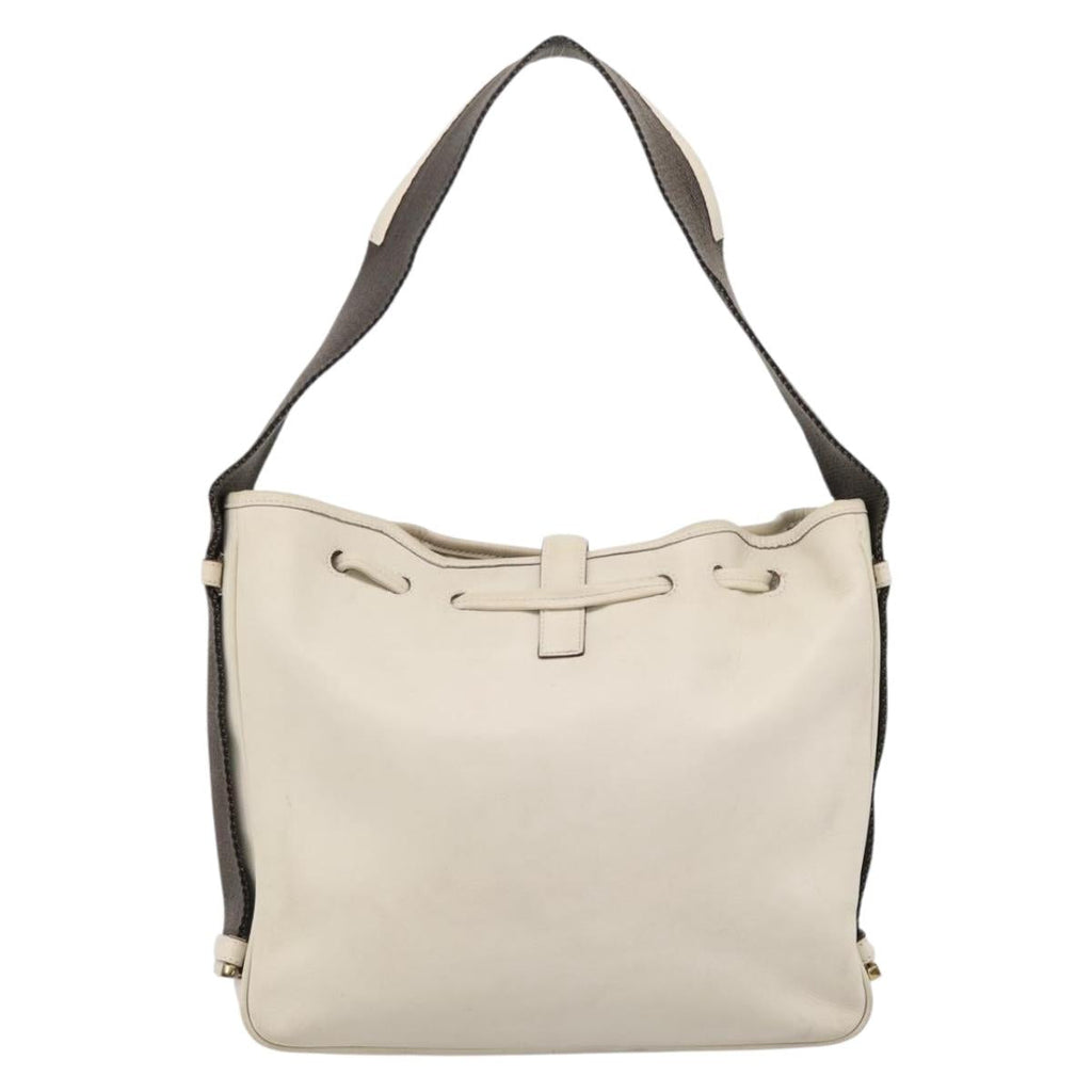 GUCCI Shoulder Bag Leather Beige Gold 92732 Auth hk4212