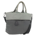 PRADA Reversible Hand Bag Nylon 2way Gray Silver Auth hk4227