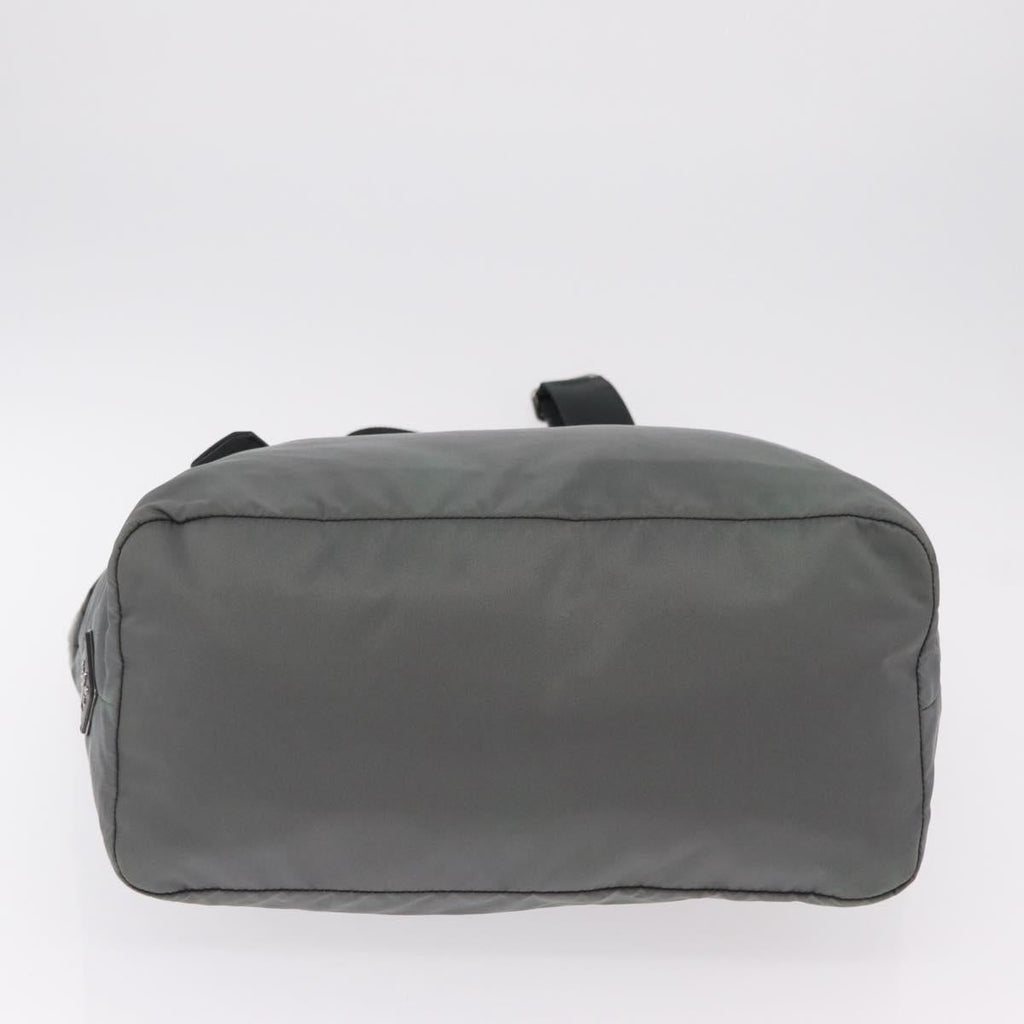 PRADA Reversible Hand Bag Nylon 2way Gray Silver Auth hk4227
