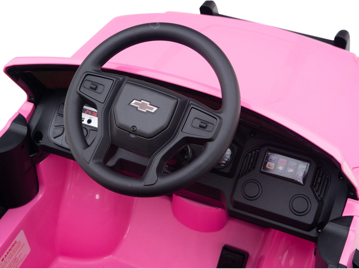 24V Chevrolet Silverado Lifted Ride On Truck with Remote Control – Pink