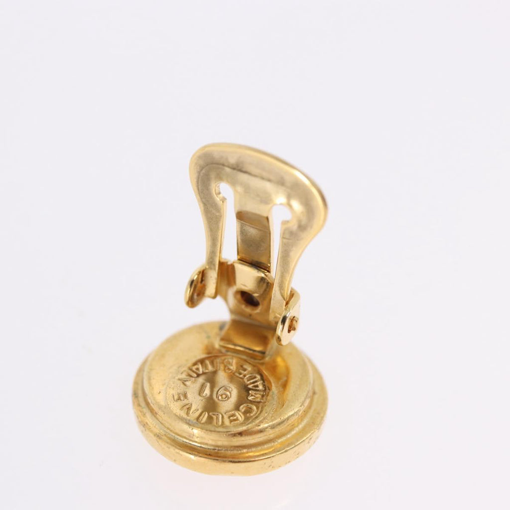 CELINE Earring metal Gold Auth ka5908
