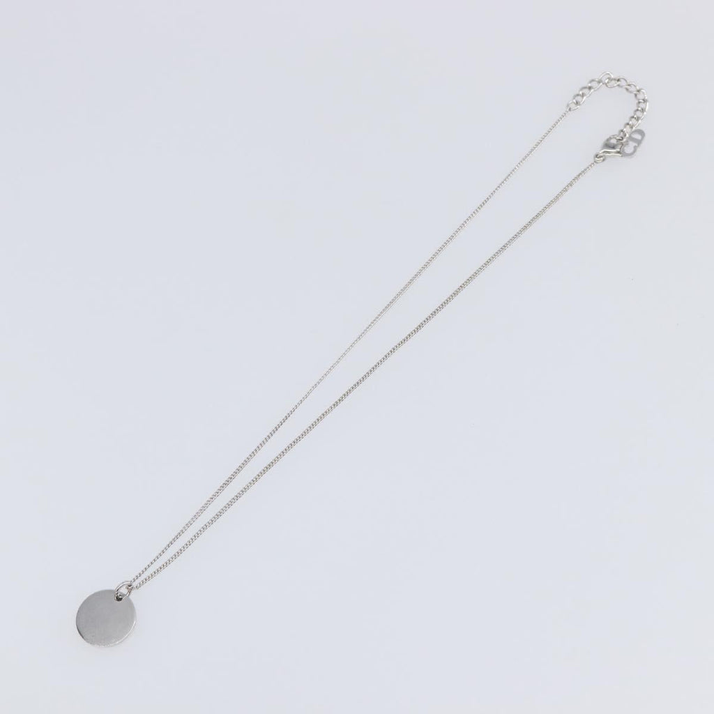 Christian Dior Necklace Metal Silver Auth ka6100