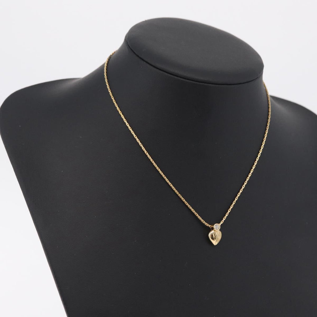 Christian Dior Necklace Metal Gold Tone Auth ka6500