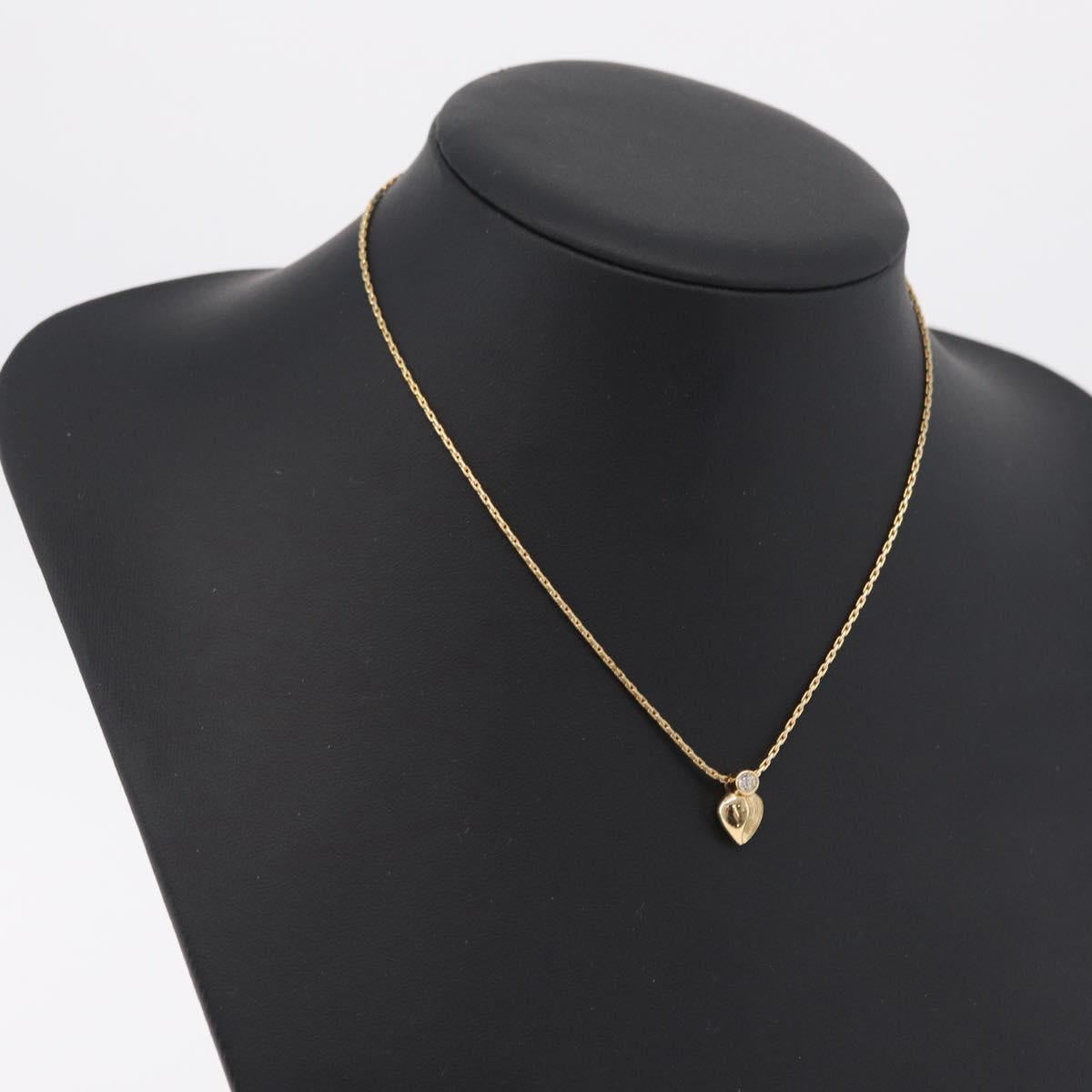 Christian Dior Necklace Metal Gold Tone Auth ka6500