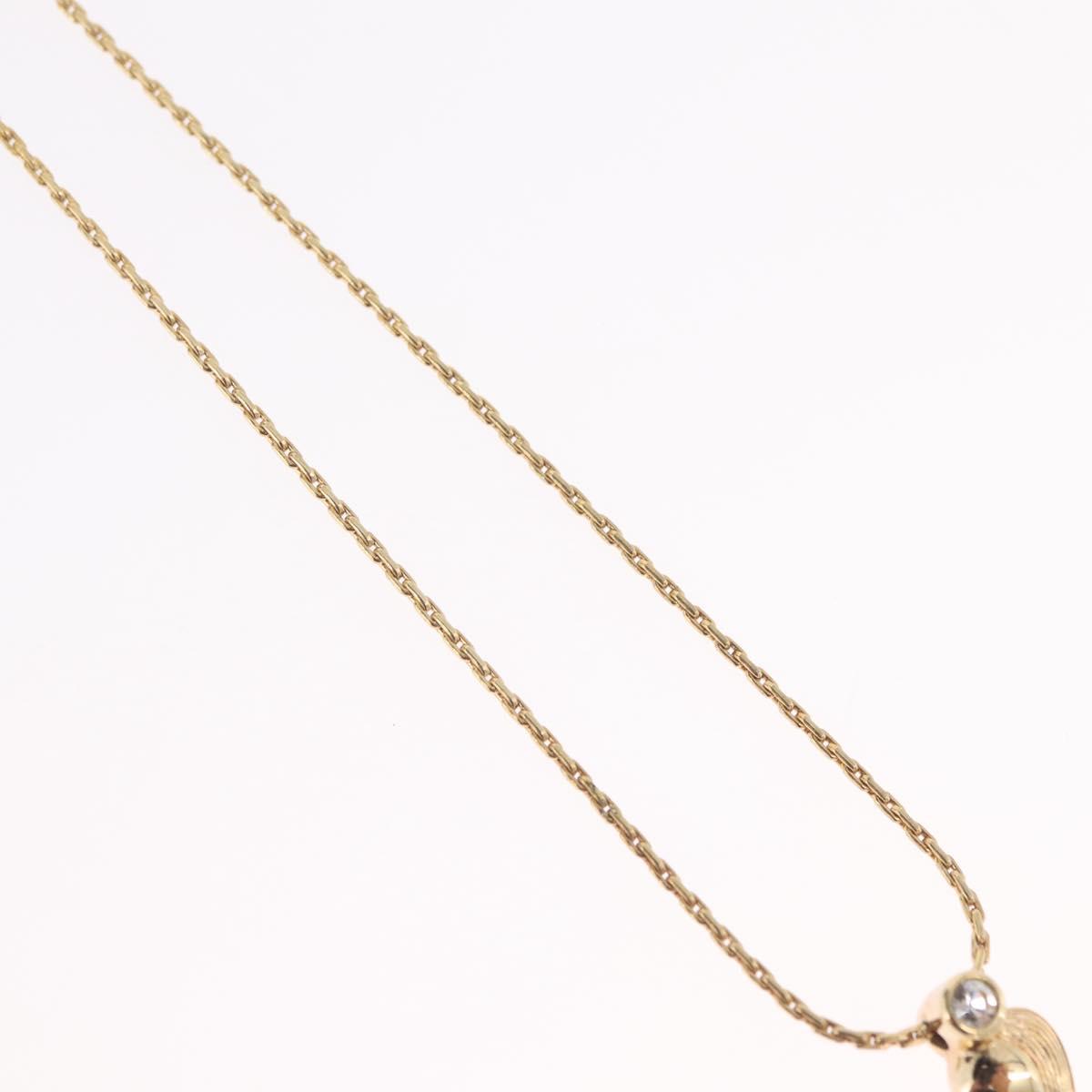 Christian Dior Necklace Metal Gold Tone Auth ka6500