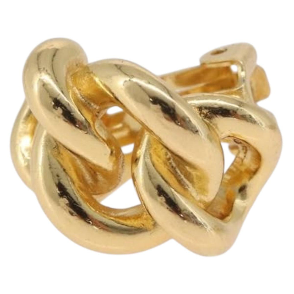 Christian Dior Earring Metal Gold Tone Auth ka6502