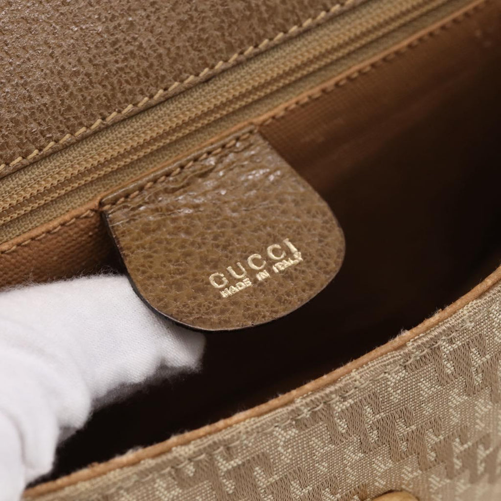 GUCCI Shoulder Bag Canvas Beige Gold 007 754 0074 Auth ka6555