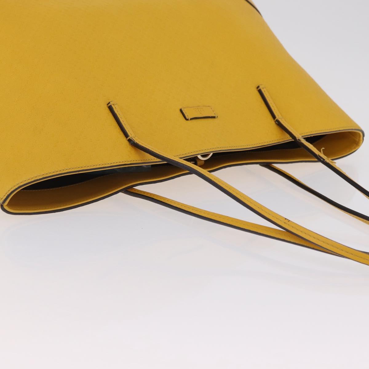 GUCCI Diamante Tote Bag Leather Yellow 353397 Auth ka6575