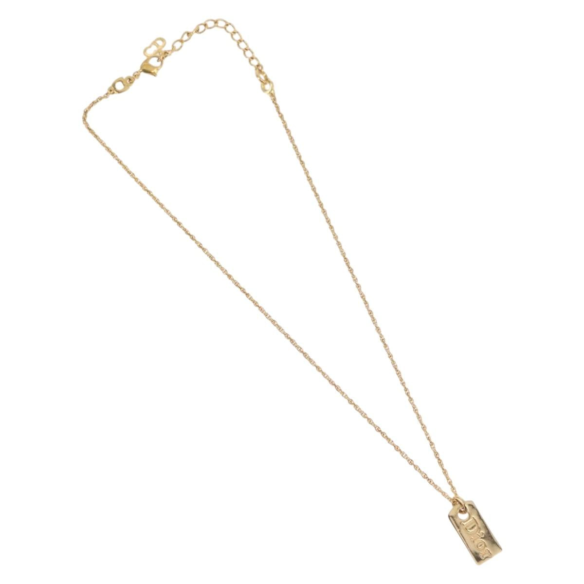 Christian Dior Necklace metal Gold Tone Auth ka6627