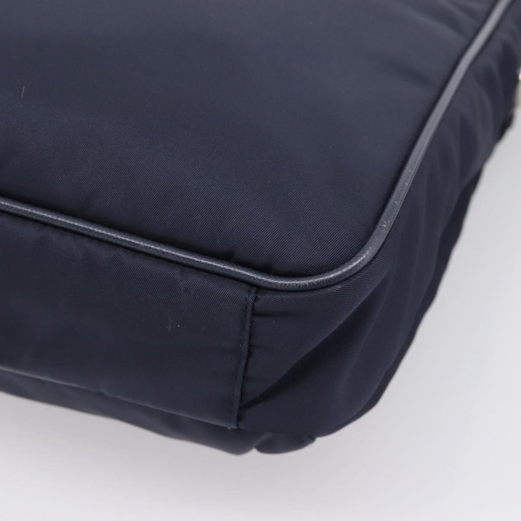 PRADA Shoulder Bag Nylon Navy Silver Auth ka6668A