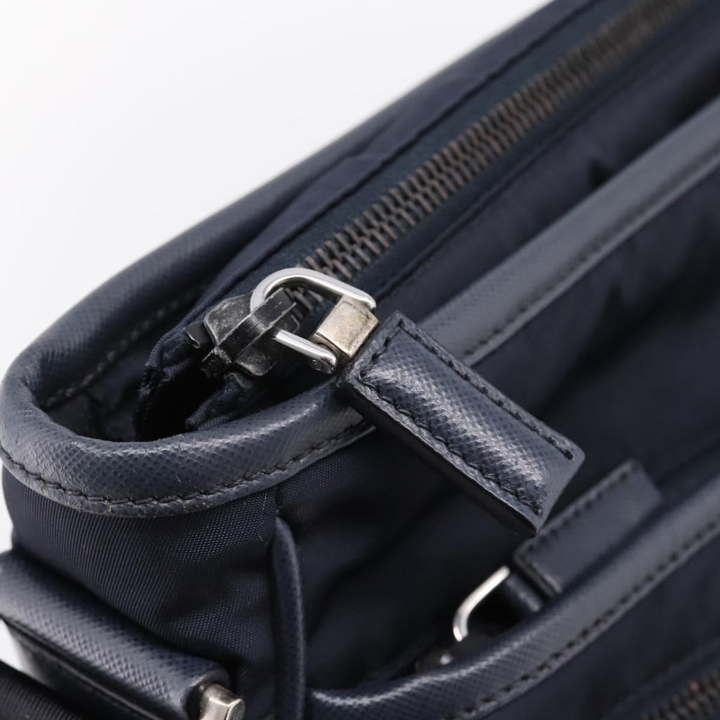 PRADA Shoulder Bag Nylon Navy Silver Auth ka6668A