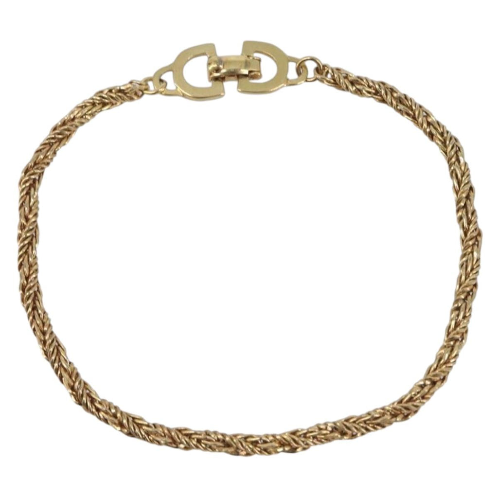 Christian Dior Bracelet Metal Gold Tone Auth ka6709