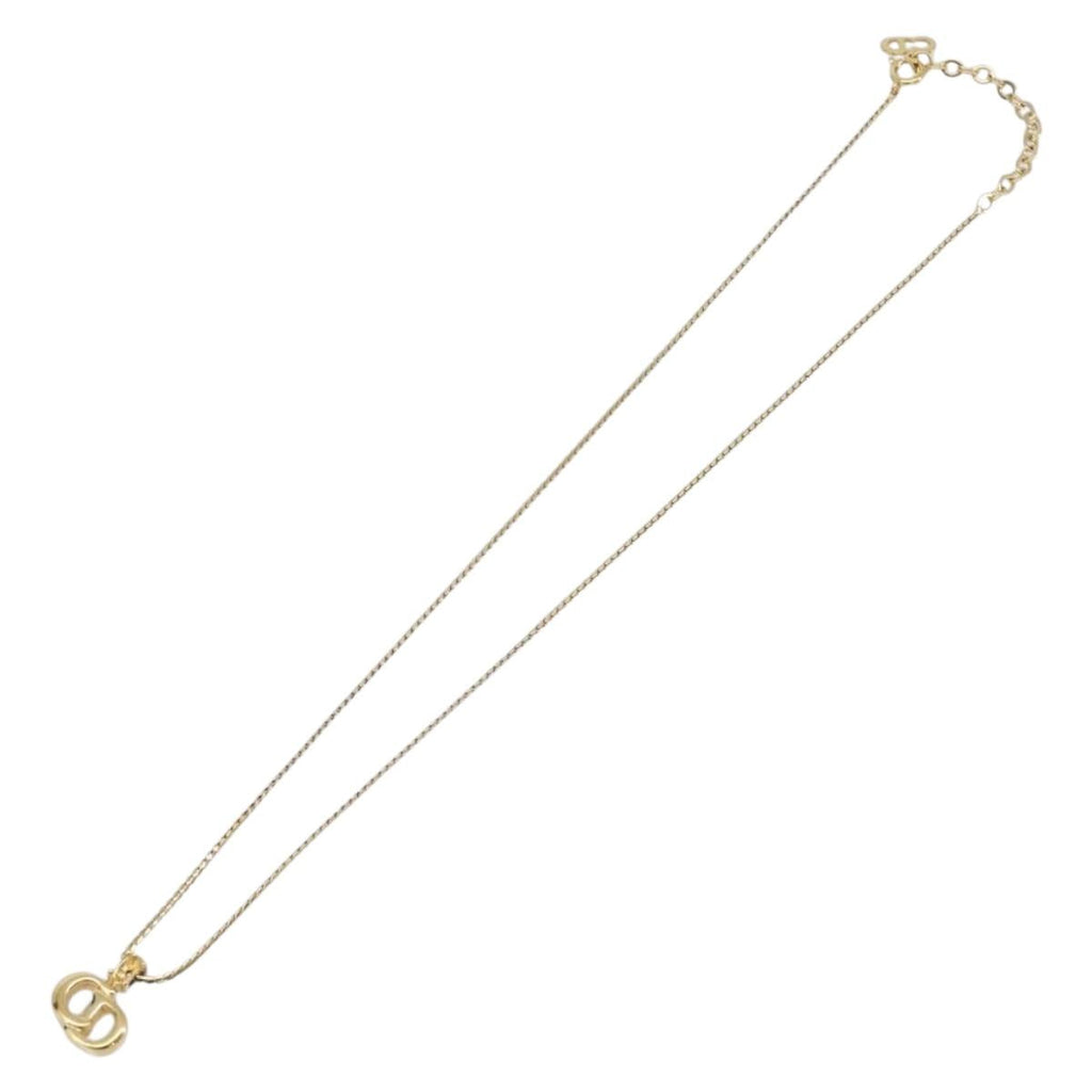 Christian Dior Necklace Metal Gold Tone Auth ka6711