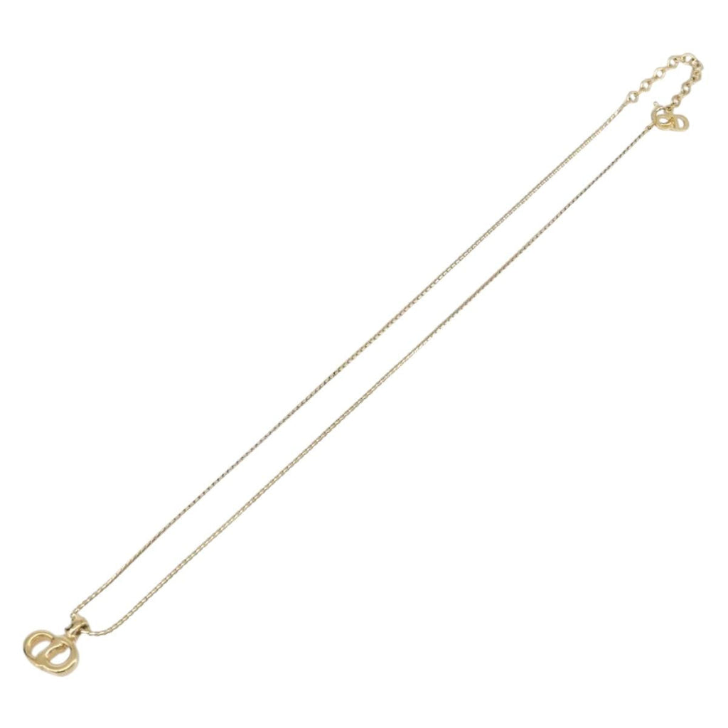 Christian Dior Necklace Metal Gold Tone Auth ka6711