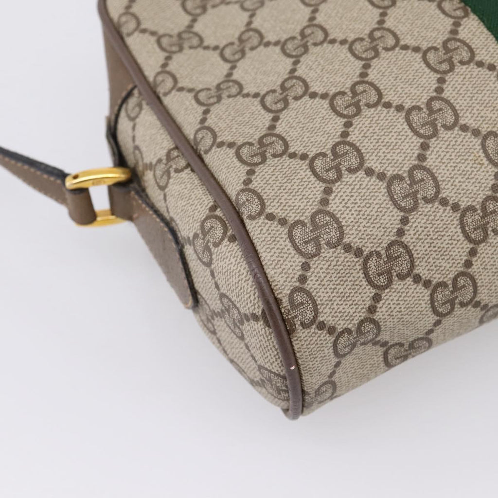 GUCCI GG Supreme Web Sherry Line Shoulder Bag PVC Beige 98 02 004 Auth ka6747