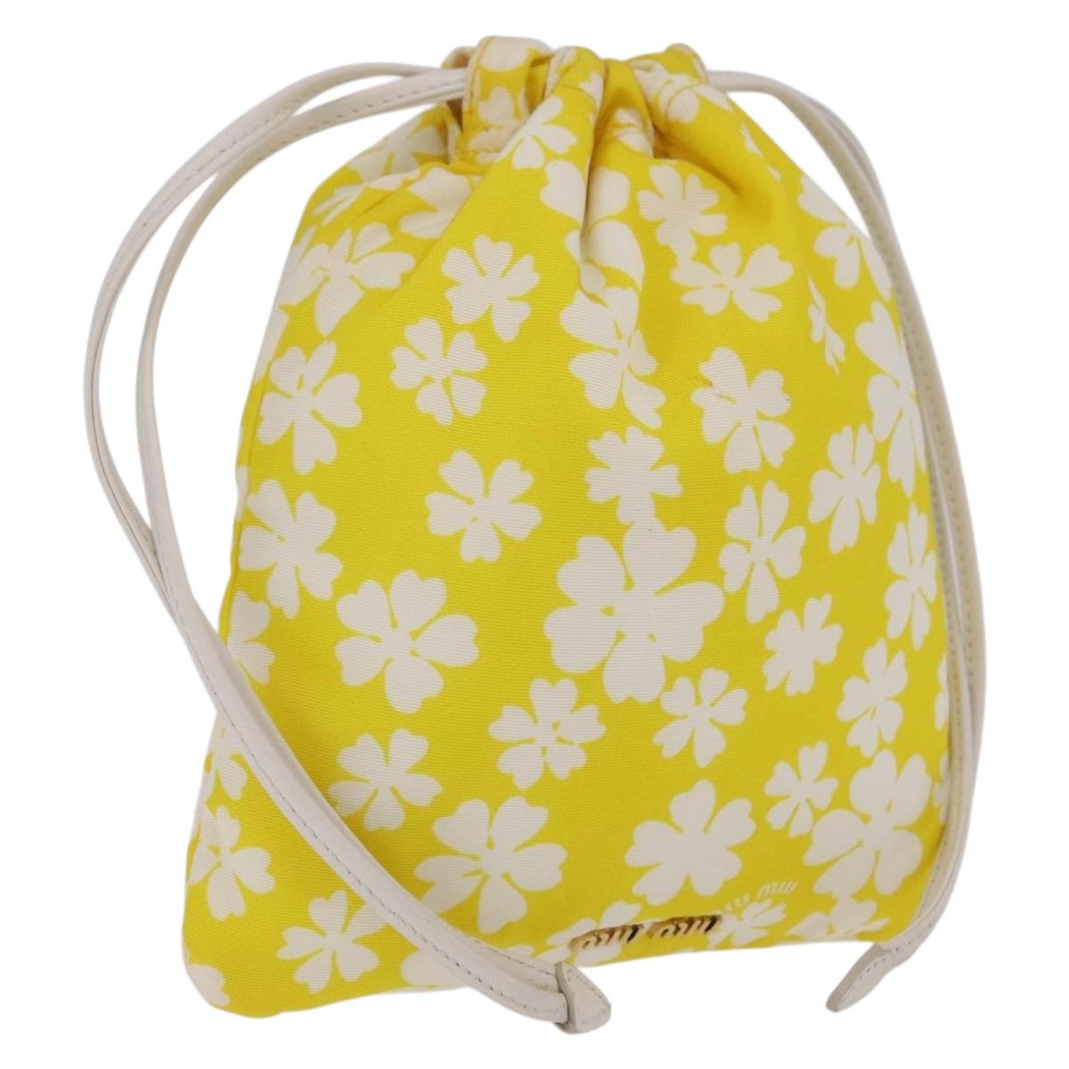 Miu Miu Purse Pouch Nylon Yellow Auth ka6874A