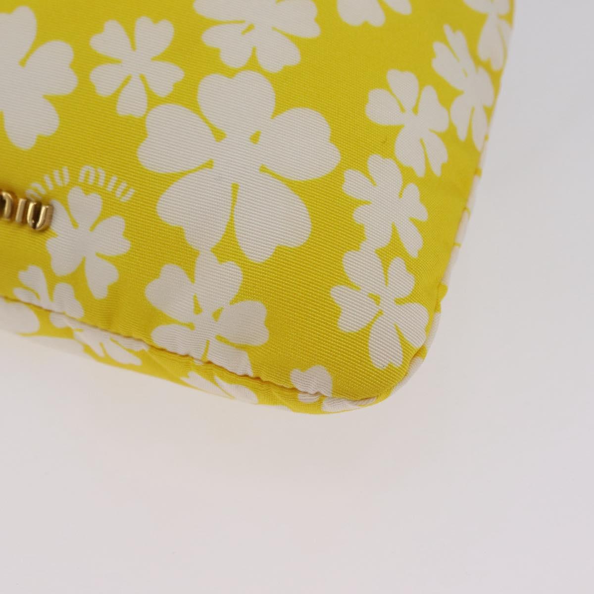 Miu Miu Purse Pouch Nylon Yellow Auth ka6874A