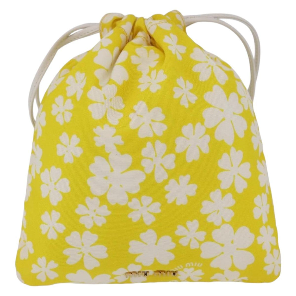 Miu Miu Purse Pouch Nylon Yellow Auth ka6874A