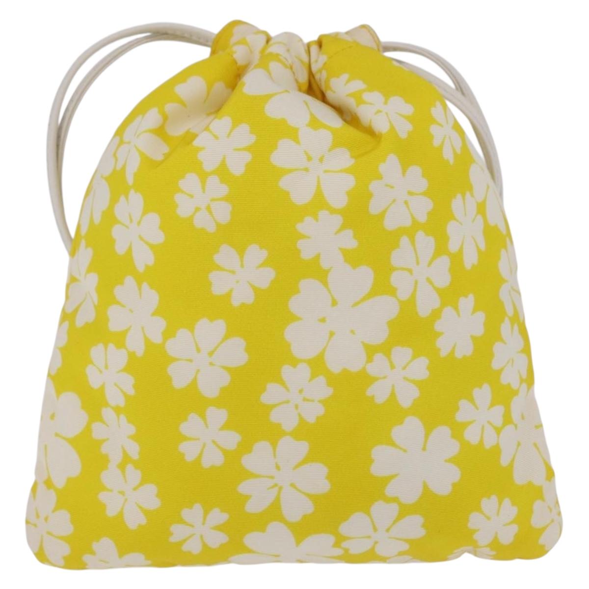Miu Miu Purse Pouch Nylon Yellow Auth ka6874A