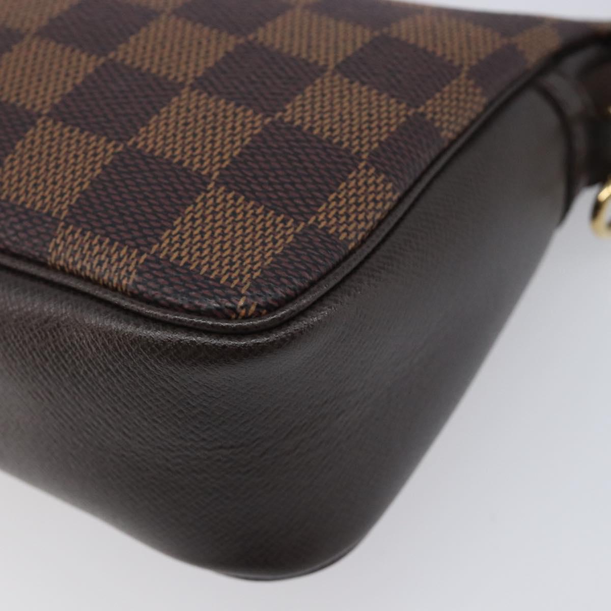LOUIS VUITTON Damier Ebene Trousse Makeup Pouch N51982 LV Auth ka6980V