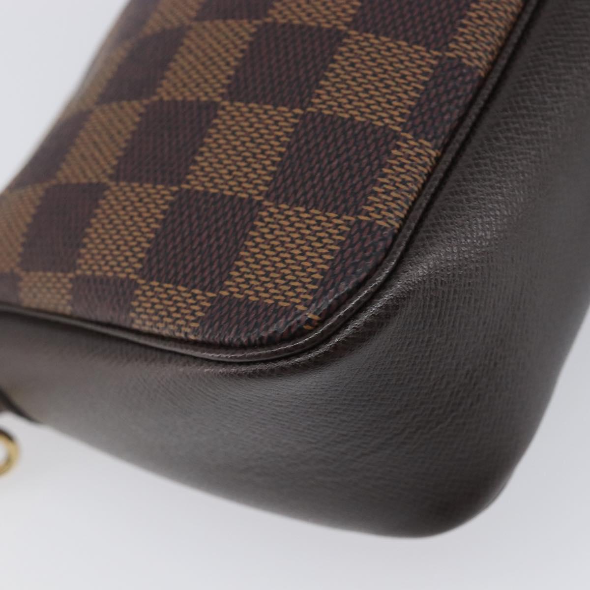 LOUIS VUITTON Damier Ebene Trousse Makeup Pouch N51982 LV Auth ka6980V