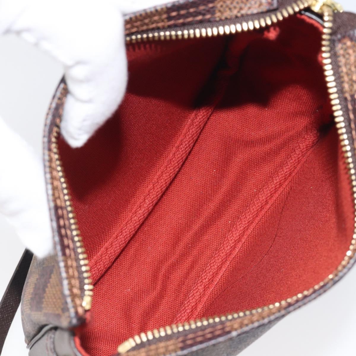 LOUIS VUITTON Damier Ebene Trousse Makeup Pouch N51982 LV Auth ka6980V