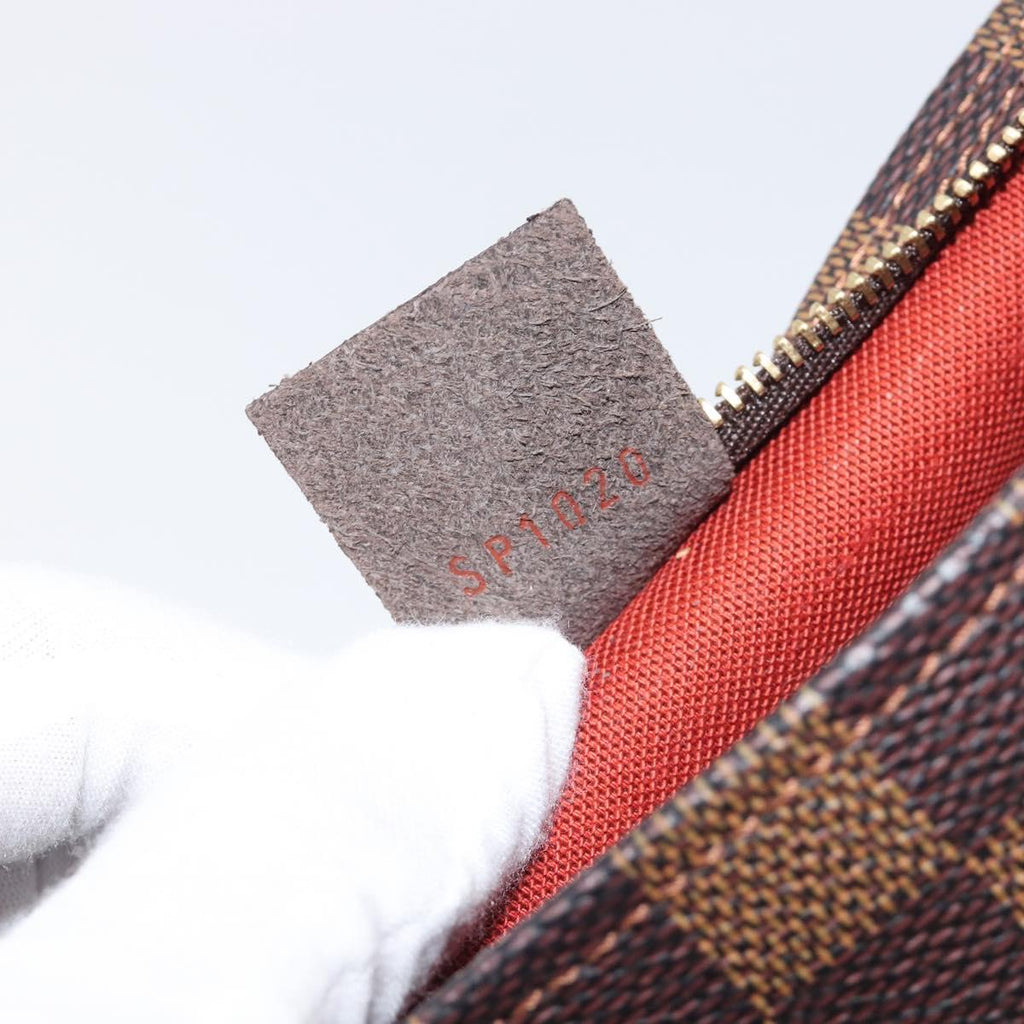LOUIS VUITTON Damier Ebene Trousse Makeup Pouch N51982 LV Auth ka6980V