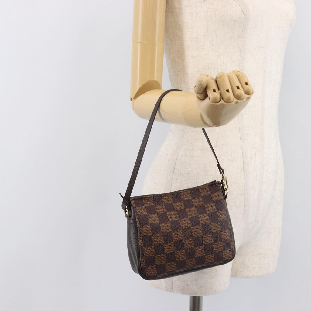 LOUIS VUITTON Damier Ebene Trousse Makeup Pouch N51982 LV Auth ka6980V