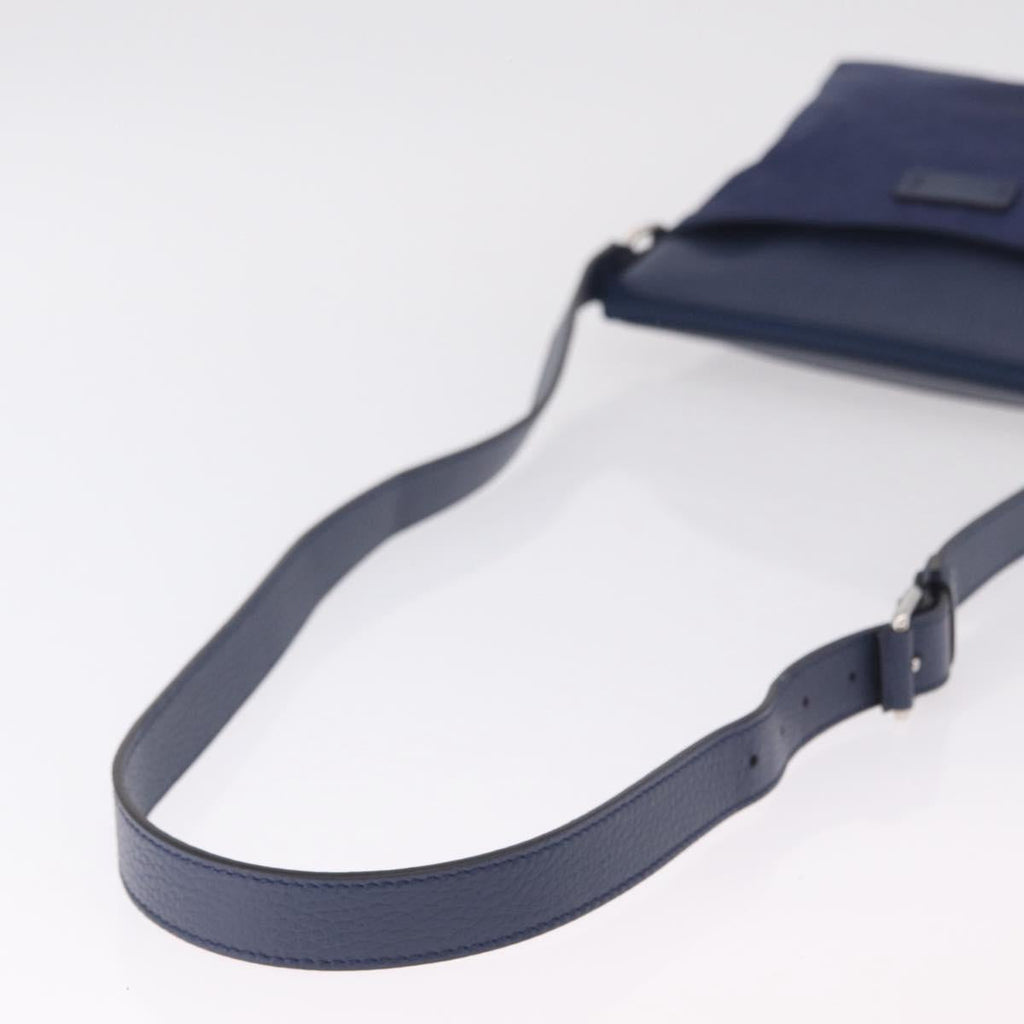 GUCCI GG Shoulder Bag Nylon Navy Silver 510342 Auth ki6877